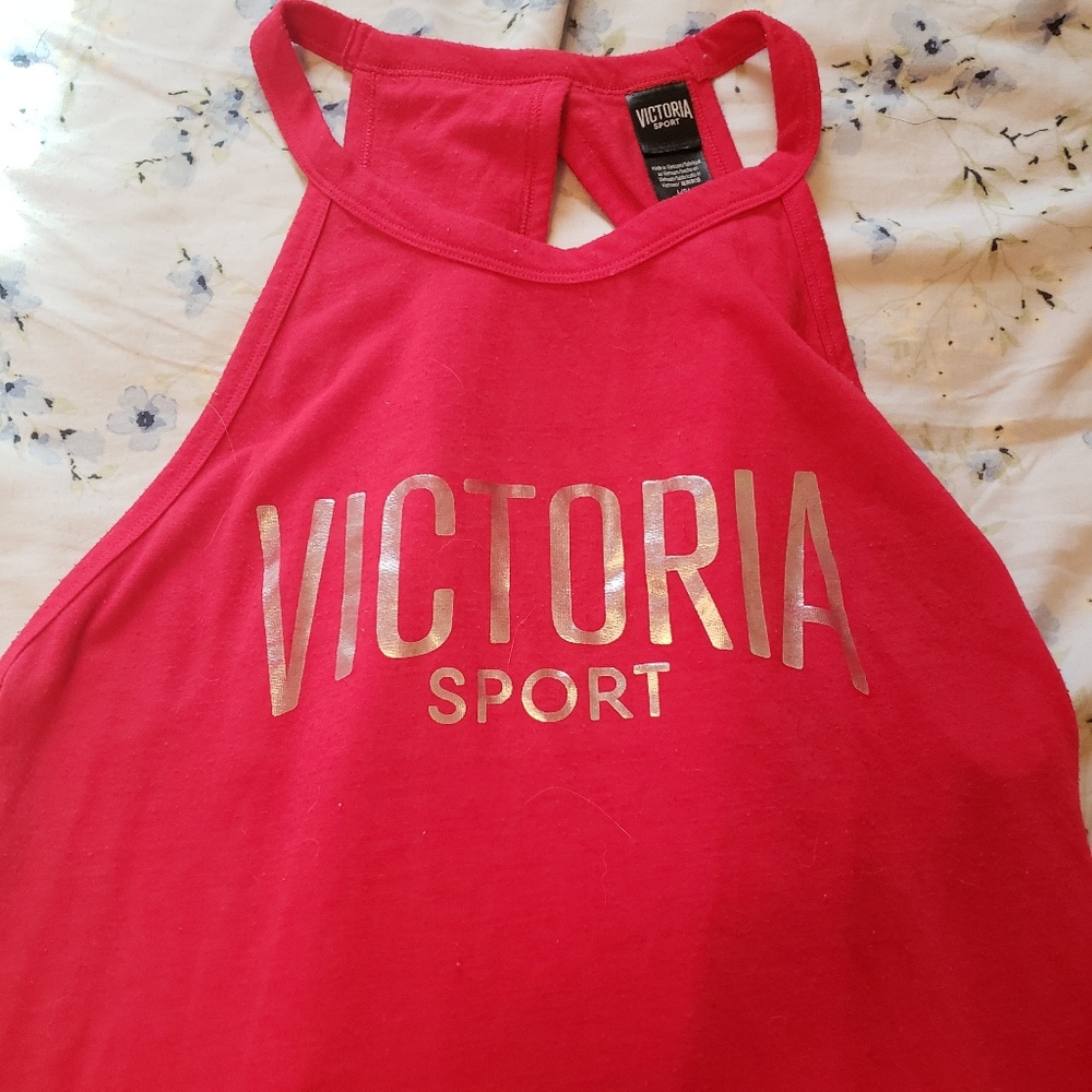 NWOT Victoria secret SPORT red open back tank
